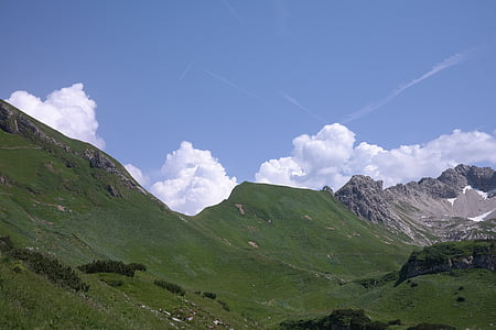 dach kościoła, Grasberg, pole Szef, szczyt górski, Alpy Algawskie, góry, alpejska