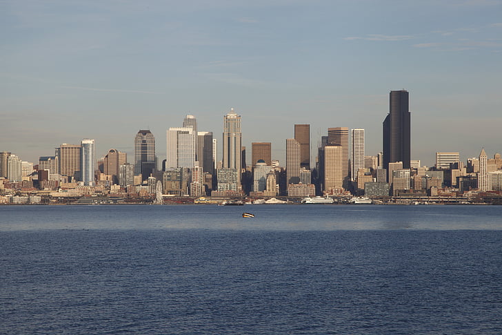 Seattle, Skyline, mesto, Downtown, Amerika, Architektúra, moderné