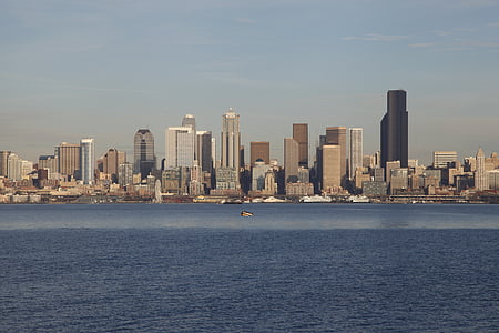 Seattle, panoraam, City, Downtown, Ameerikas, arhitektuur, kaasaegne