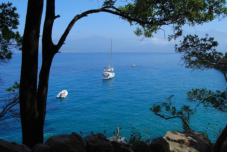 mer, bateau à voile, Corse, voile, vacances, bateau nautique, nature