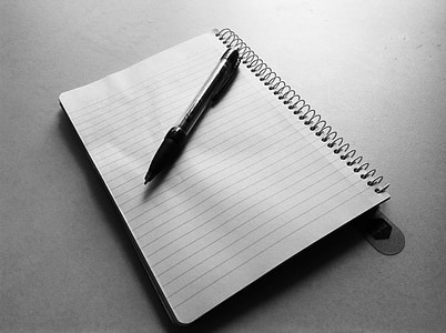 Stift, und, Papier, Notizblock, schreiben, schreiben, Notebook
