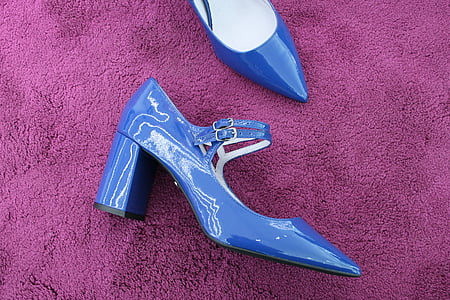 boty, pro ženy, raketoplány, podpatky, modrá