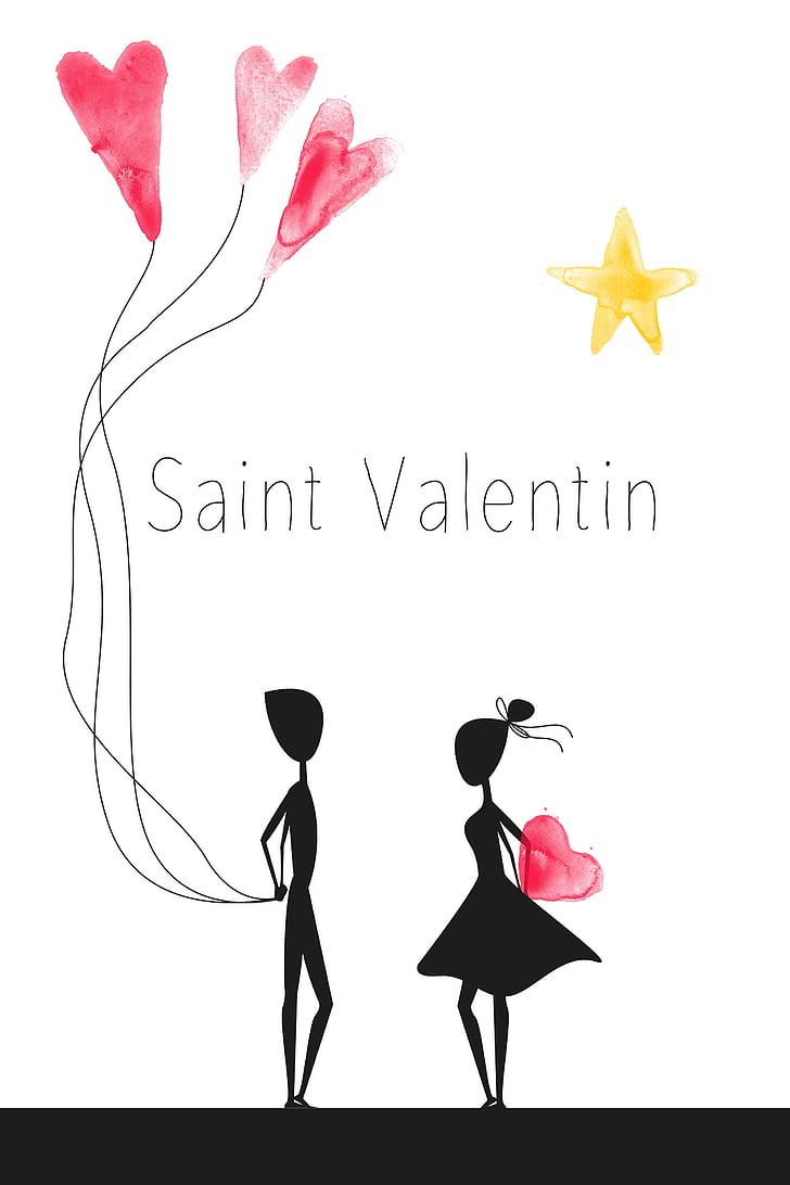 Saint-Valentin, Saint-Valentin, amour, st valentin, coeur, réunion, femme