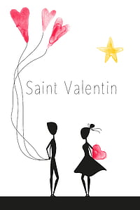 Aftelkalender voor Valentijnsdag, Valentijn, liefde, St valentin, hart, vergadering, vrouw