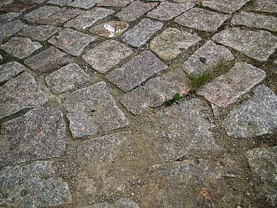 Straße, entfernt, Stein, Pflasterstein, Struktur, Hintergrund, Muster
