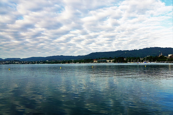 Lake, Sveitsi, Euroopan, maisema, idyllinen, kevään, Boot