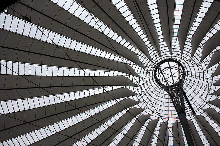 Berlin, Sony center, építészet, tető