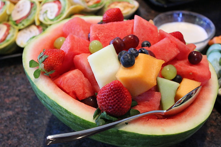 vattenmelon, mat, frukt, färsk, friska, sommar, Söt