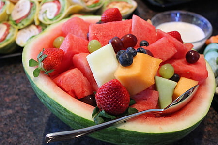 melancia, comida, frutas, fresco, saudável, Verão, doce