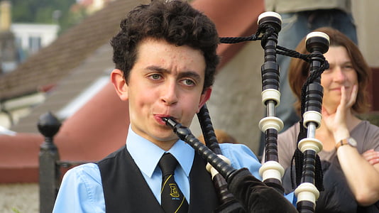 bagpipe, Skotlandia, orang-orang muda, musik