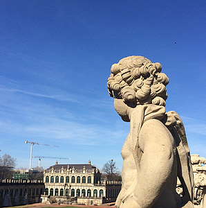 Malaikat, patung, pemandangan, Kennel, Dresden, melihat ke kandang, secara historis