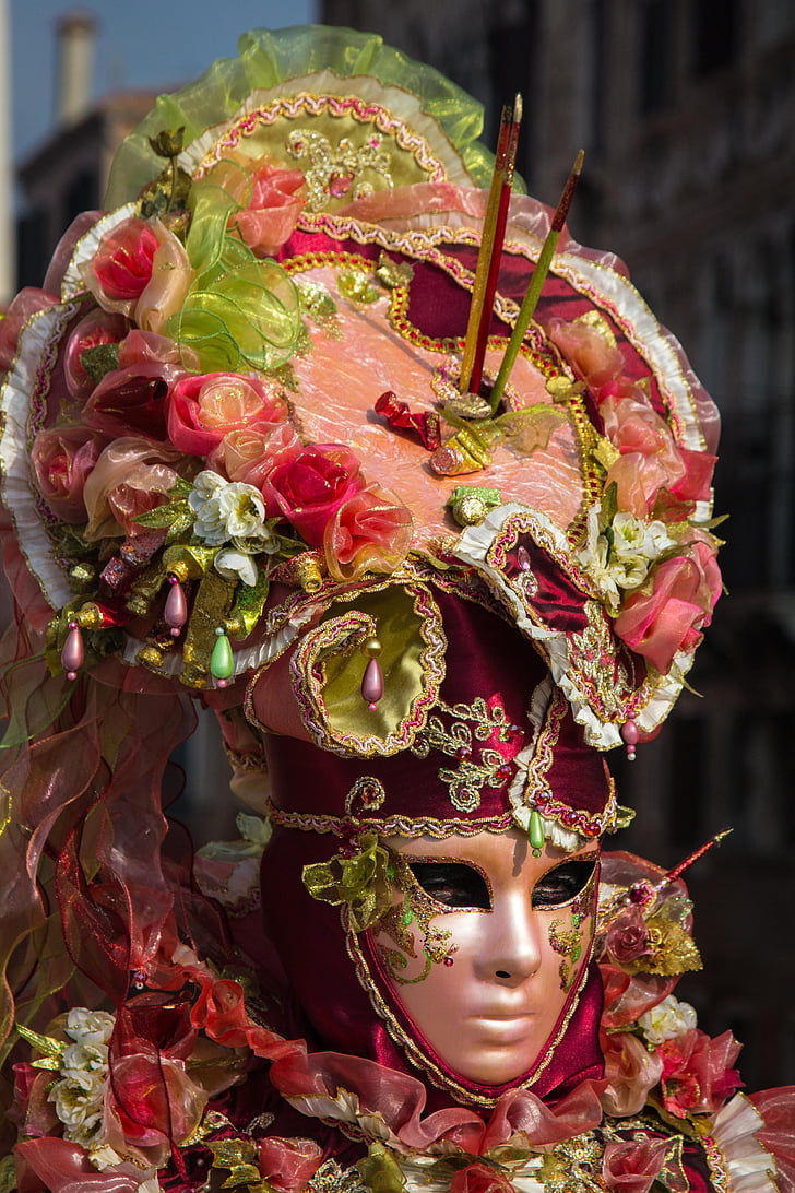 Venecia, Carnevale, Carnaval, veneciano, Masquerade, traje, Italiano