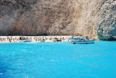 cove, beach, navagio bay, rock, shipwreck, sea, color turquoise