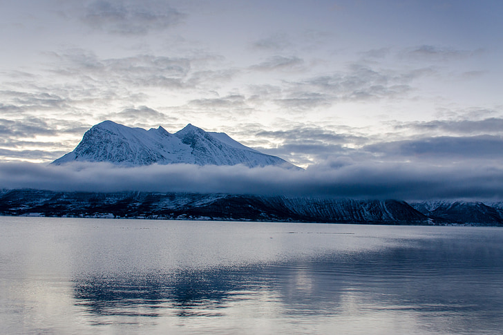 อาร์กติก, ภูเขา, ฤดูหนาว, น้ำแข็ง, หิมะ, นอร์เวย์, เย็น
