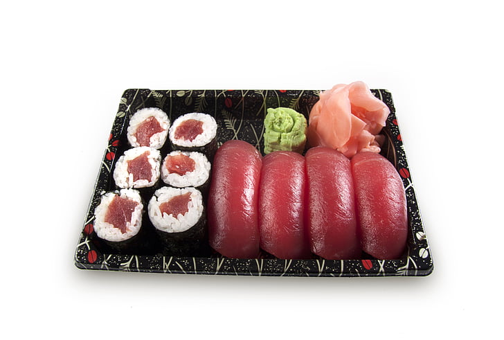 sushi, conjunto, nigiri, Maki, peixe, -Prima, salmão