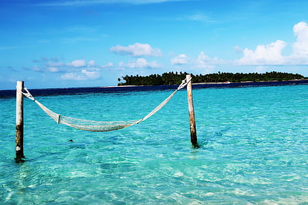 Pantai, Maladewa, biru, perjalanan, musim panas, laut, laut