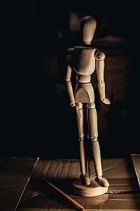 doll, pen, proportions, proportion, wood, performing arts, viewing