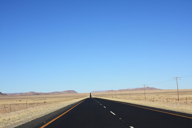 south africa, road, holiday, street northern cape, horizon, endless, desert