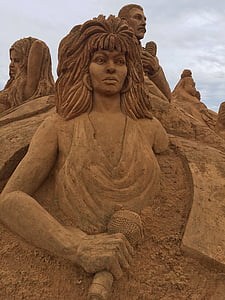 sand, sandburg, stranden, sand skulptur, sand skulpturer, kunstverk, Portugal