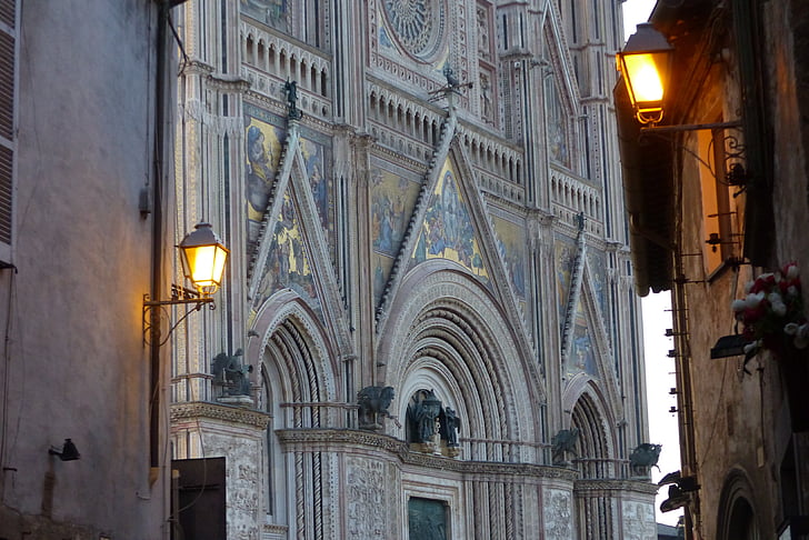 Orvieto, Duomo, arhitektuur, Itaalia, Dome, Monument, hoone