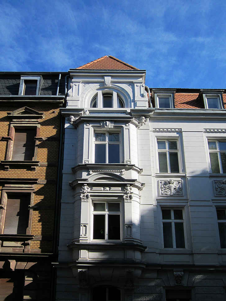 hohenzollernstr, Saarbrücken, huset, foran, menneskelige, Bay, fasade
