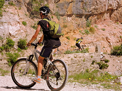 Ciclisme, pedal, bicicletes, muntanya, bicicleta, carretera, fatiga