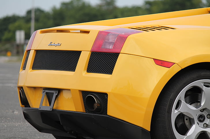 Lamborghini, gul, rask bil, bil, bil, kjøretøy, transport
