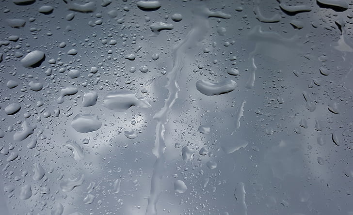 water, wet, droplets, beading, rain, raining, water trail