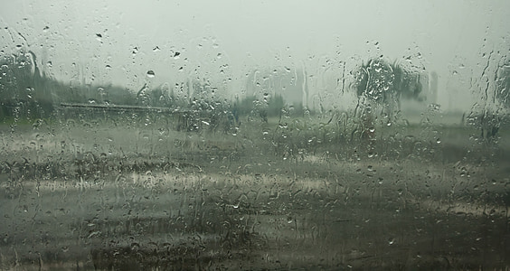 モンスーン, 雨滴, 雨, ガラス, ウェット, インド