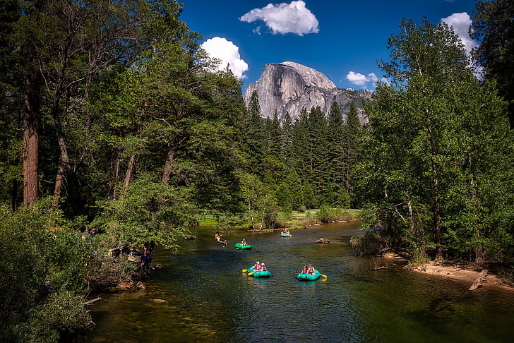 Yosemite, rivière, eau, Californie, national, Parc, été