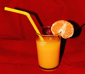 apelsīnu sula, stikls, Frisch, veselīgi, c vitamīns, dzēriens, oranža