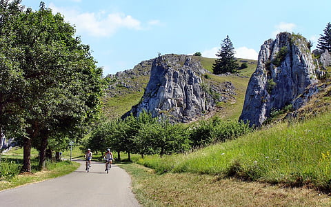 eselsburg Valle, paseo en bicicleta, roca