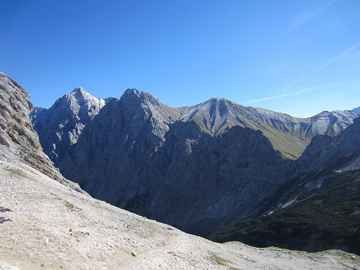 Lanová dráha, Zugspitze, Hora, pěší turistika, stoupání, Tyrolsko, Dolomity