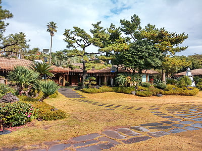 Isla de Jeju, Haevichi hotel, jardín, café
