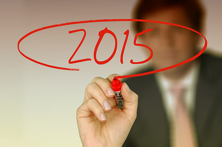 бизнесмен, Оставете, Нова година ден, навечерието на нова година, 2015 г., година, маркер