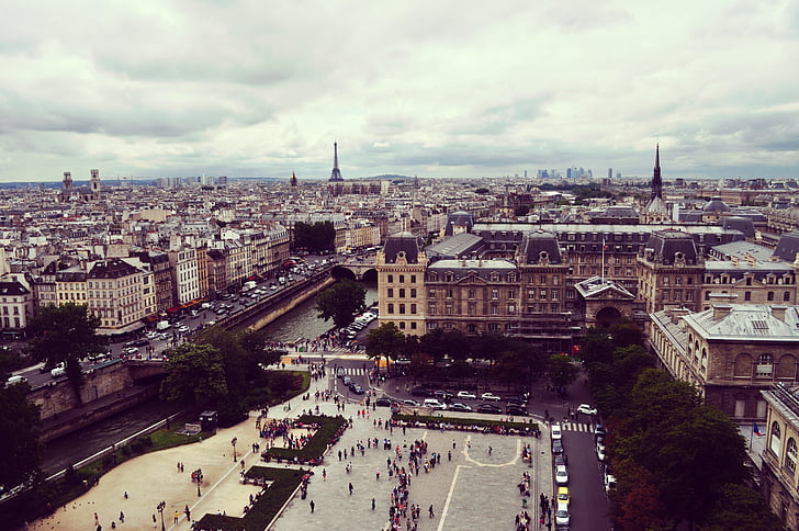 Francie, Paříž, Architektura, město, Evropa, budovy, Eiffelova věž