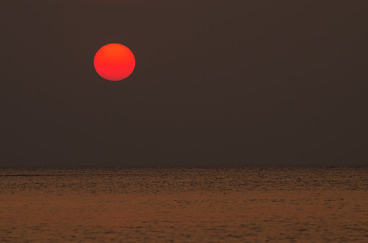 päike, tulekahjud, Sunset, Ocean, punane tume, sõber suitsu, loodus
