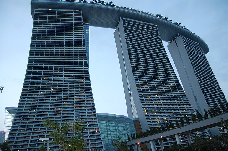 Marina bay, Hotel, Singapore, resor, Singapore landmärke, arkitektur, Marina bay sands