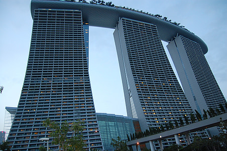 Marina bay rajoną, Viešbutis, Singapūras, kelionės, Singapūro orientyras, Architektūra, prieplaukos įlankos smėlio