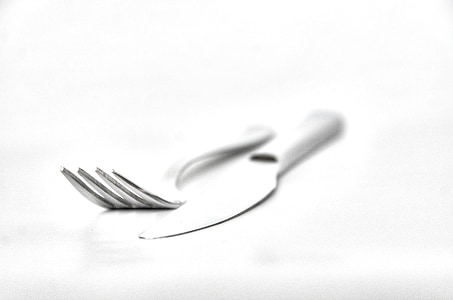 fork, knife, cutlery, metal, tableware, close