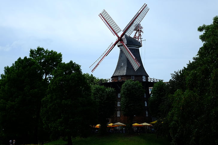 mill, windmill, building, wing, wind, lower saxony, wind power