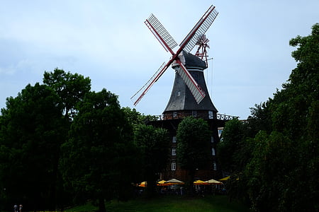 mill, windmill, building, wing, wind, lower saxony, wind power