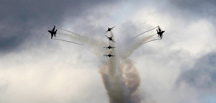 αεροπορική επίδειξη, Thunderbirds, σχηματισμός, στρατιωτική, μας δύναμη του αέρα, αεροσκάφη, αεριωθούμενα αεροπλάνα