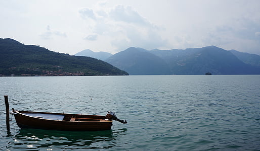 βάρκα, μικρή βάρκα, Λίμνη, Iseo, φύση, βουνό, ναυτικό σκάφος