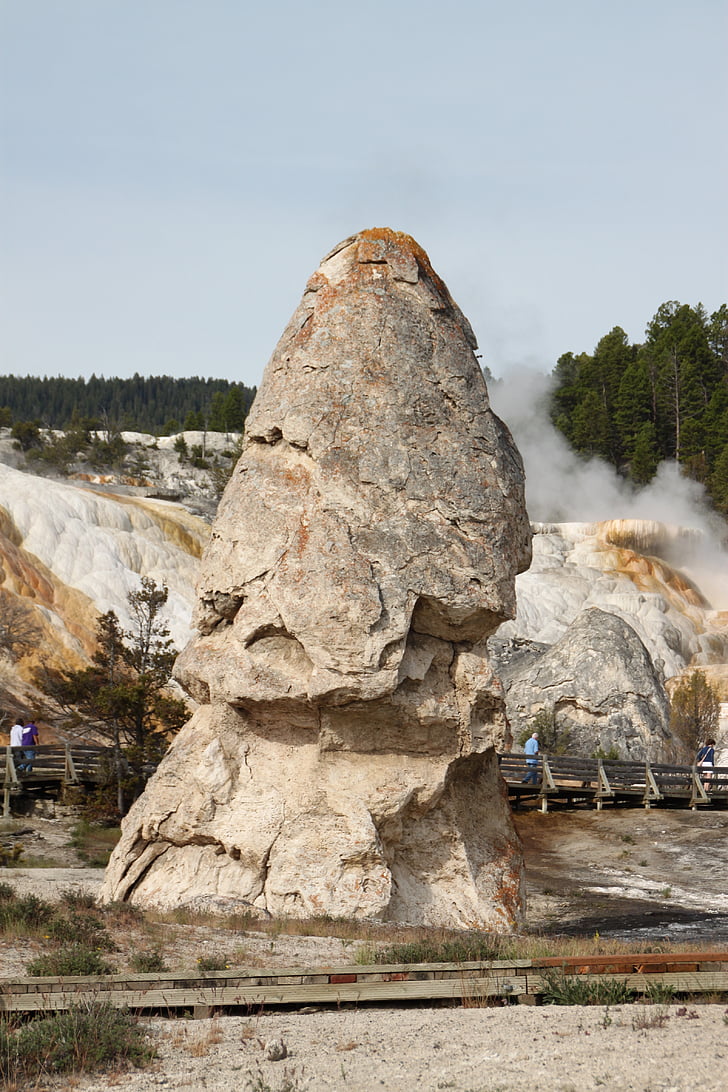 Mammoet springs, Liberty cap, Yellowstone, nationale, Park, GLB, hete