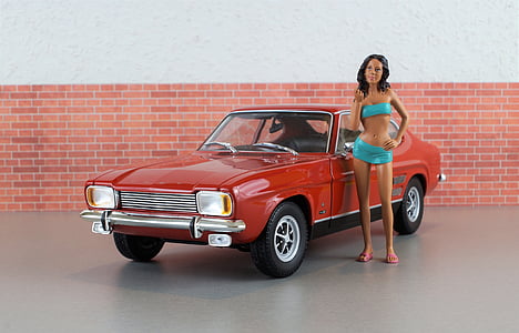 model mobil, Ford, Capri, model, diorama, Auto, oldtimer
