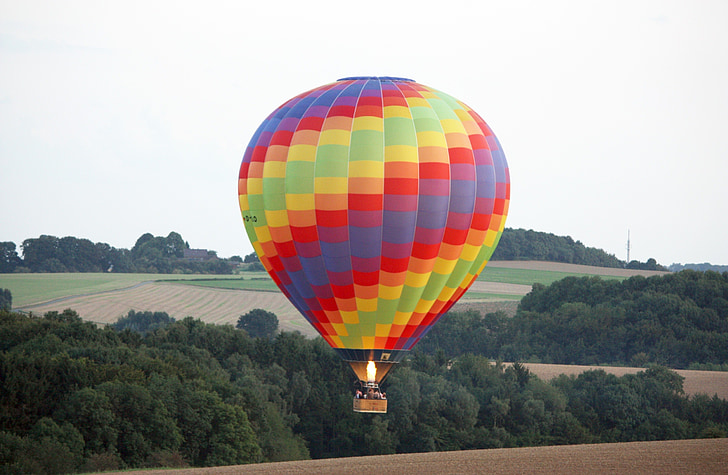 hete luchtballon, opstijgen, float, vliegen, ballon, natuur, landschap