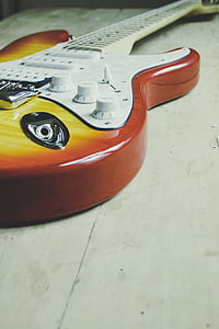 close-up, guitarra elétrica, guitarra, instrumento de cordas, música, instrumento musical