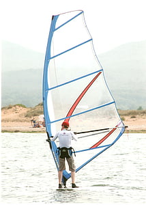 alone, wind surfing, relax, holiday, beach, sea, relaxation