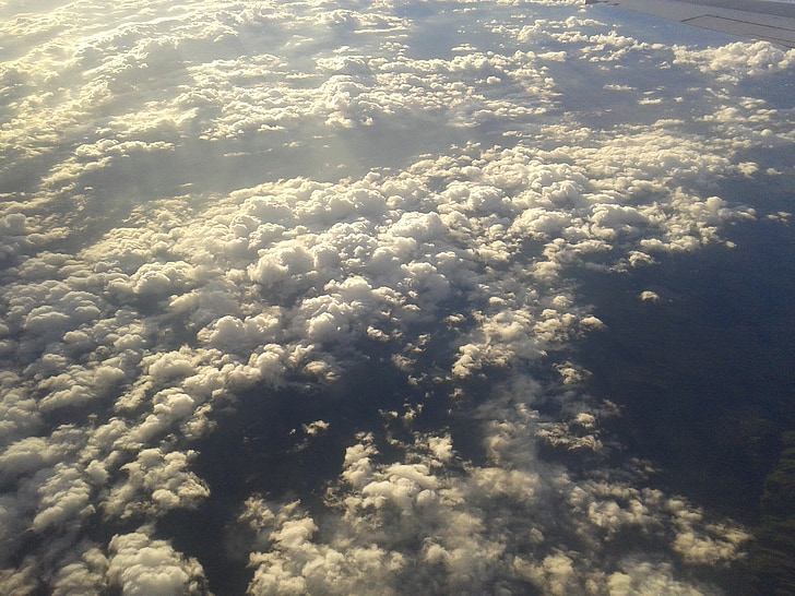 ουρανός, σύννεφο, αεροπλάνο, μπλε